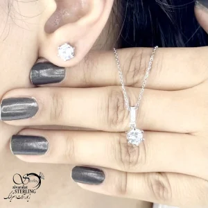 نیمست مینیمال تک نگین نقره 925 عیار کد 20719