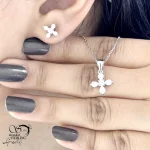 نیمست جواهری نقره طرح ظریف کد 20726