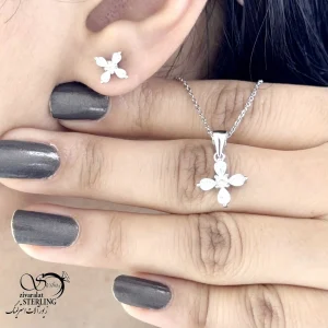 نیمست جواهری نقره طرح ظریف کد 20726