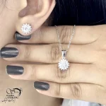 نیمست نقره دایره جواهری کد 20729