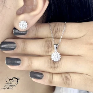 نیمست نقره دایره جواهری کد 20729
