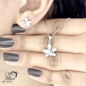 نیمست نقره طرح برگ کد 20730
