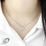 گردنبند نقره 925 عیار طرح گل کد 20737