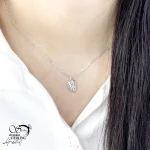 گردنبند نقره برگ جواهری کد 20738