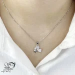 گردنبند نقره گلبرگ LOVE کد 20746