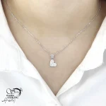 گردنبند نقره قلب فول نگین کد 20748