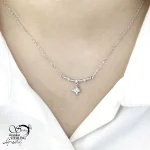 گردنبند جواهری نقره آویز گل کد 20751
