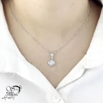گردنبند نقره طرح گل با عیار925 کد 20752