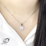 گردنبند نقره ظریف با نگین اتمی کد 20754