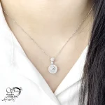 گردنبند دایره جواهری نقره کد 20755