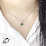 گردنبند ونکلیف سبز نقره کد 20756