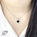 گردنبند نقره ونکلیف مشکی کد 20760