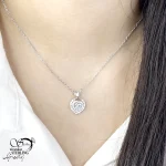 گردنبند قلب نقره فول نگین کد 20761
