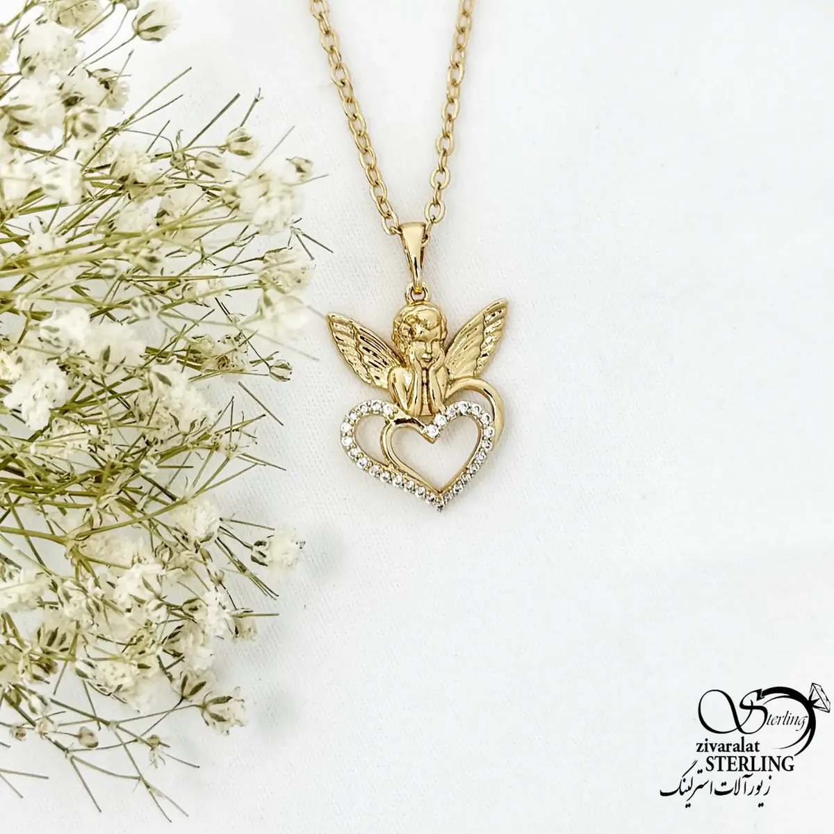 گردنبند قلب و فرشته برند ژوپینگ کد 21010