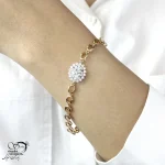 دستبند طرح حلقه ای مارک ژوپینگ با نگین الماسی کد 21027