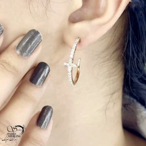 گوشواره میخی طرح حلقه ای برند ژوپینگ کد 21033