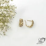 گوشواره نگین دار ژوپینگ طرح طلا کد 21040