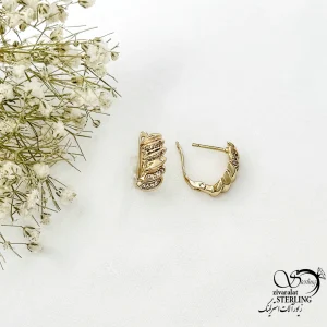 گوشواره نگین دار ژوپینگ طرح طلا کد 21040