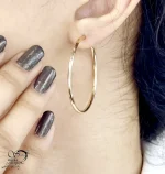گوشواره ژوپینگ ساده طرح طلا سایز 2 کد 21047
