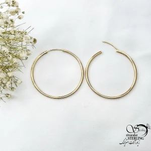 گوشواره ژوپینگ ساده طرح طلا سایز 2 کد 21047