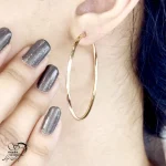 گوشواره حلقه ای طرح طلا برند ژوپینگ سایز 3 کد 21048