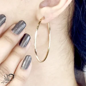 گوشواره حلقه ای طرح طلا برند ژوپینگ سایز 3 کد 21048