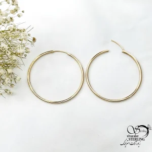 گوشواره حلقه ای طرح طلا برند ژوپینگ سایز 3 کد 21048