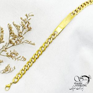 دستبند مردانه استیل کارتیر پلاک دار کد 13817
