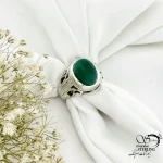انگشتر مردانه نقره سنگ عقیق سبز کد 20768