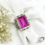 انگشتر یاقوت سرخ نقره طرح کلاسیک کد 20806