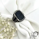 انگشتر نقره سنگ عقیق طرح کلاسیک کد 20932