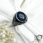 انگشتر نقره ترک (کلاسیک) سنگ عقیق مشکی کد 20933