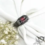 انگشتر مردانه نقره ترک عیار925 طرح یاقوت سرخ کد 20938