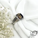 انگشتر نقره نگین متحرک (عقیق) عیار925 کد 20945 - Image 2