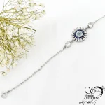 دستبند نقره 925 عیار چشم نظر خورشیدی کد 21127