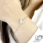 دستبند نقره 925 عیار پروانه ای کد 21129 - Image 2