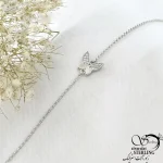 دستبند نقره 925 عیار پروانه ای کد 21129