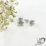 گوشواره نقره 925 عیار میخی (گل) کد 21145
