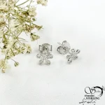 گوشواره گل نقره طرح طلا کد 21147