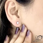 گوشواره نقره 925 عیار مربعی ظریف کد 21156 - Image 2