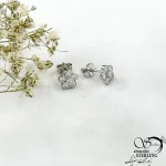 گوشواره گل نقره (میخی) مشابه طلا کد 21163