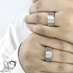 حلقه ست نقره 925 عیار نگین 4ردیفه کد 21166 - Image 2