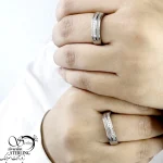 حلقه ست کلاسیک طرح طلا نقره ایتالیا کد 21168 - Image 2