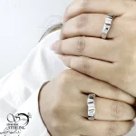 حلقه ست نقره آینه ای ساخت ایتالیا کد 21171 - Image 2