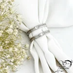 حلقه ست نقره ظریف طرح هاشور نقره ایتالیایی کد 21177