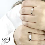 حلقه ست آینه ای تک نگین با نقره 925 عیار کد 21180 - Image 2