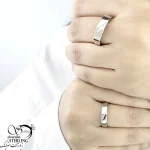 حلقه ست نقره ایتالیا طرح آینه ای نگین اوریب کد 21200 - Image 2