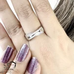 انگشتر مردانه طرح موجدار نقره 925 عیار کد 21207 - Image 2