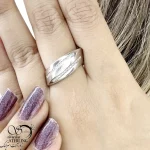 انگشتر زنانه طرح منحنی با نقره ایتالیا کد 21212 - Image 2