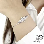 دستبند نقره جواهری طرح گل (925 عیار) کد 21215 - Image 2